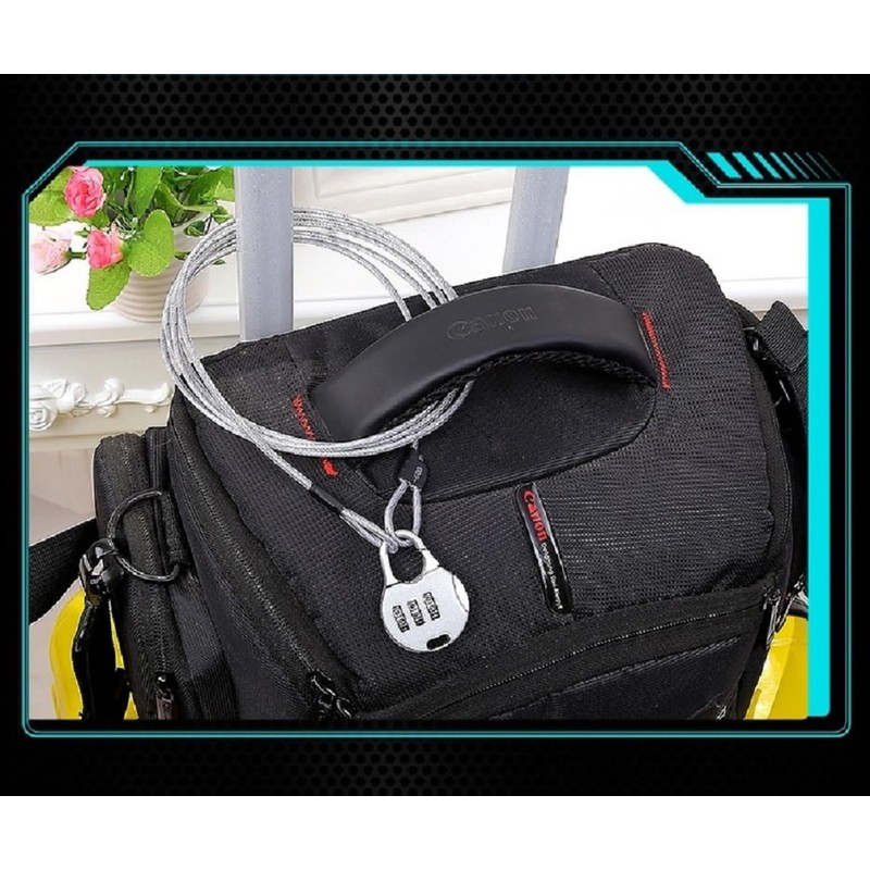 Bicycle Security Cable Lock, Double Loop Stainless Steel Wire, External