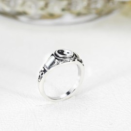 Timeless Yin and Yang Cobra Symbol Sterling Silver Ring (6)