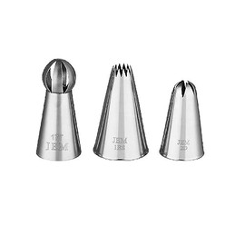 PME NZ1010 Jem Nozzles Set – Medium Cupcakes Collection, Pack of 3, Stainless Steel, Rose
