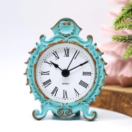 Small Mini Boudoir French Vintage Style Shabby Chic Verdigris Toilet Ladies Clock