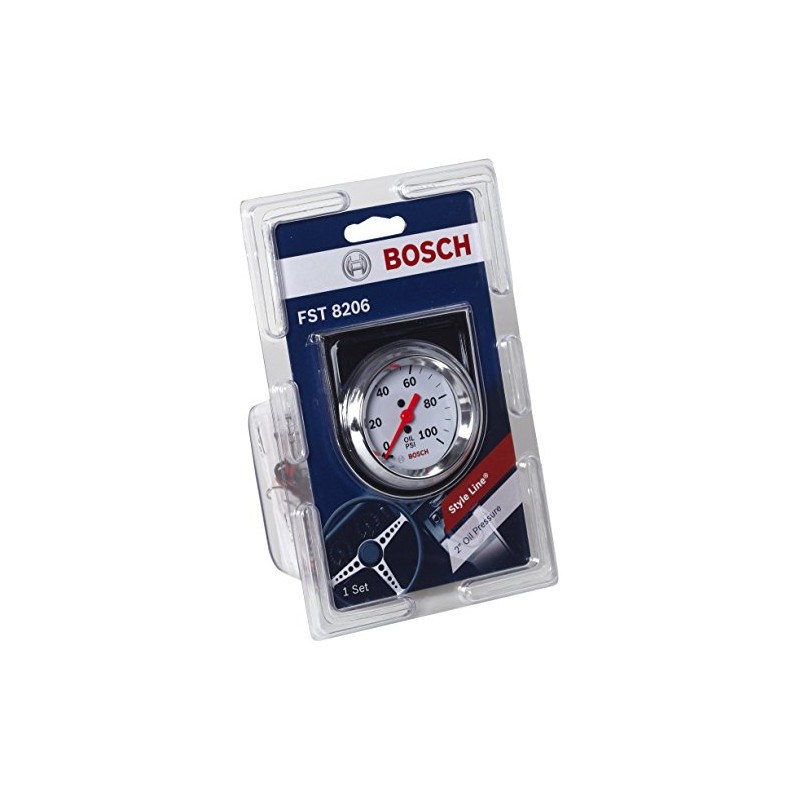 Bosch SP0F000044 Style Line 2" Mechanical Oil Pressure Gauge (White