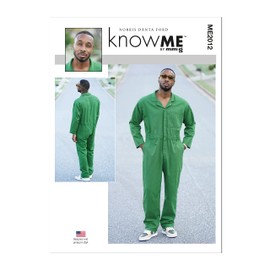 Know Me Men's Jumpsuit Sewing Pattern Kit by Norris Dánta Ford, Design Code ME2012, 34-36-38-40-42, Multicolor