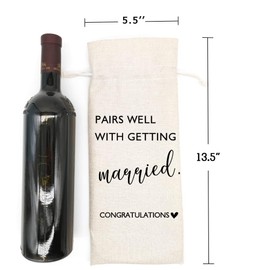 Wedding Wine Bag, Engagement Gift, Pairs well with getting married, Engagement Gift for Couples, Gift for her, Engagement Wine Bag -Bride Gift