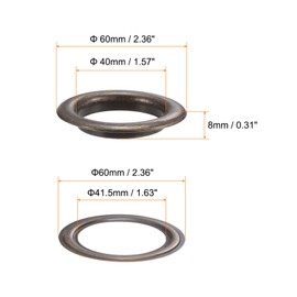 sourcing map 20Set Grommets Eyelets with Washers 40mm Metal Eyelets Kit for Fabric Curtain Tarps Leather Belt Bag DIY, Bronze