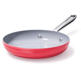 CookinCraze Nonstick Ceramic Frying Pan 8 Inch for Induction Cooktop - Non Toxic, PTFE/PFOA/PFAS Free, Oven & Dishwasher Safe up to 500°F - Non Stick Egg Skillet with Stay-Cool Handle - Fusion Red