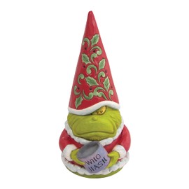 Enesco Jim Shore Dr. Seuss The Grinch Gnome with Who Hash Figurine, 8 Inch, Multicolor, 8 in H x 3.625 in W x 4 in L