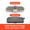 Bella 10"x 20" Ceramic Fold-n-Store Dual Temp Griddle, Fits-anywhere Kitchenware,