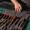 TOURBON Waxed Canvas Tool Roll Up Bag, 25-Pocket Wood Carving