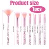 Makeup Brushes 7-Piece Set - Crystal Sparkle & Sequins Handle