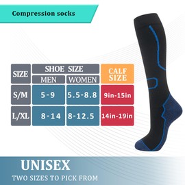 fenglaoda 6 Pairs Compression Socks for Women & Men Knee High Cute Circulation Socks for Nurse Pregnant Travel Athletic