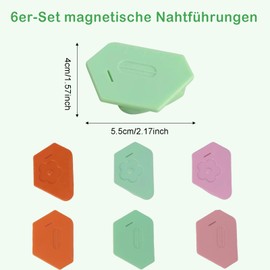 Magnetic Seam Guide for Sewing Machine, Magnetic Seam Guide, Magnetic Seam Guide for Sewing Machine, Removable Seam Guide, Multifunctional Fastening Tool, Sewing Accessories, Tool, Hem Aid, Pack of 6