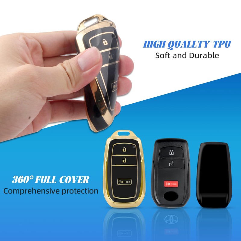 MILD EAST Key Fob Cover for Toyota with keychain, Soft