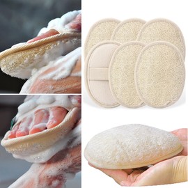 Esponja Loofah, Paquete de 6 Depurador de Esponja de lufa Natural, Baño Suave Exfoliar el Cuerpo Limpieza Profunda Esponjas Exfoliantes, Fáciles de Limpiar y Cuidado de la Piel Ducha SPA (5x7inch)