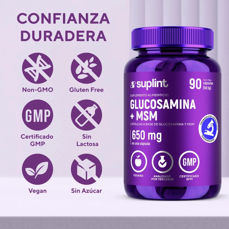 Sulfato Glucosamina Msm Suplint Cápsulas Veganas Articulaciones