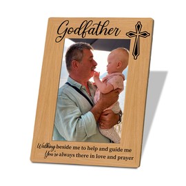 Godfather Photo Frame Gift, Godfather Gift from Godchild, Thank You Gift for Godfather, Baptism Gifts, Photo Gifts Wooden Picture Frame, Christian Photo Frame Gift, To Assemble 4*6 Inches Photo