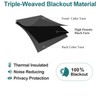 Blue and Black Blackout Curtains Geometric Line Plaid, 52x84 Inch