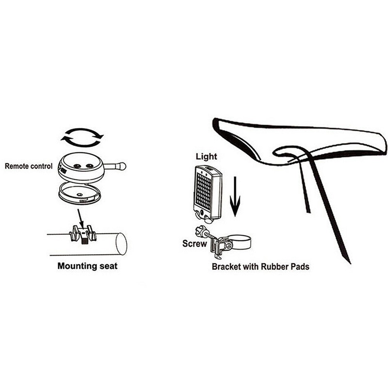 Bicycle Tail Laser Lamp Intelligent Sensing Turn Brake Warning USB
