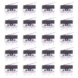 DAOKI 20Pcs Micro Switch AC 1A 125V 3Pin SPDT NO+NC Hinge Lever Momentary Push Button Micro Limit Switch for Arduino