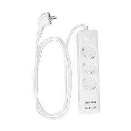 Operitacx Multifunktionale Steckerleiste Mit USB Überspannungsschutz Mit USB Überspannungsschutz USB USB Weiß