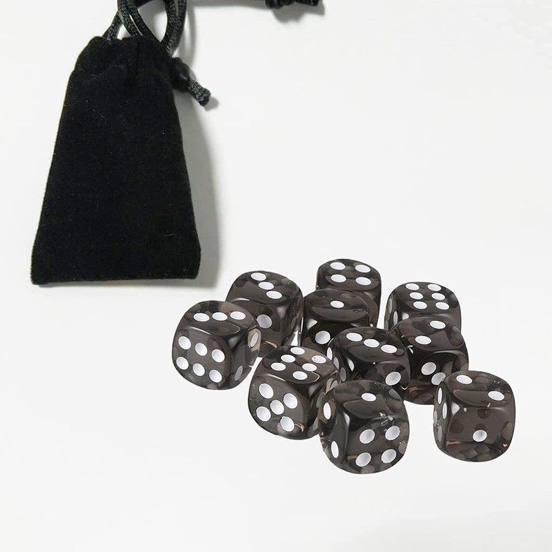 Yiotfandoll 10PCS Polyhedral Dice D6 Dice 16mm Acrylic Dice Game