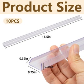 Nkiy Quen Nkiy Quen 10 Pcs 16.5" Cabinet Door Protector Edge Guard-3/4 Thick Slip-On Drawer Door Protector in Clear-Shelf Edge Protector for Kitchen Cabinets to Prevent Wear,Chipping and Discolouration