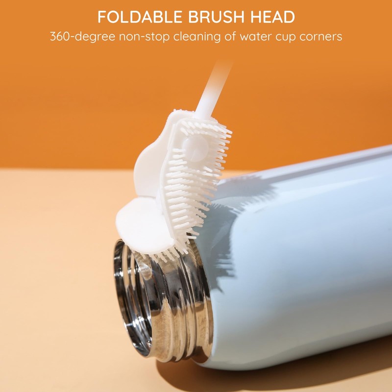 4PCS 360° Flexible Silicone Bottle Brush with Long Handle Soft