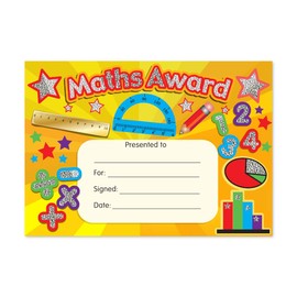SuperStickers Maths Award Sparkling Certificate,a5 certificates,DMC12591