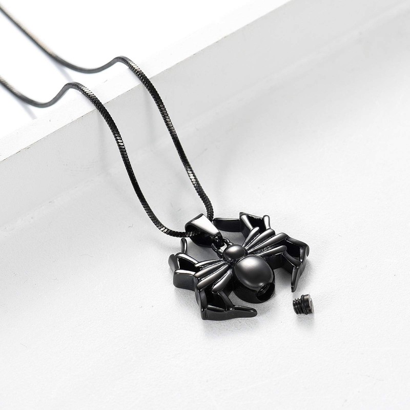 Spider Shape Urn Necklace for Ashes for Men Stainless Steel