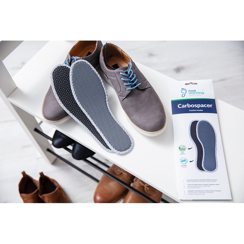 Carbospacer Foot Morning Odor Eliminating Insoles with Activated Carbon for