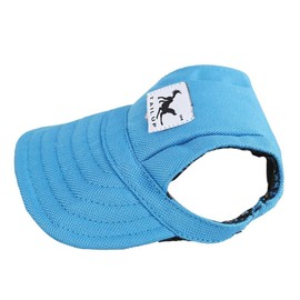 Harikaji Dog Hat,Dog Sunscreen Hat Baseball Cap Outdoor Sports Hat with Ear Holes Chin Strap Adjustable Hat for Small and Medium Dog Large Dogs (L, Blue)