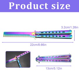 HAMKU Butterfly Comb Butterfly Comb Foldable Pocket Comb Spring Hair Comb for Hair Barber Comb Hair Styling Accessories Training Butterfly Style Comb (Colourful), 1 Piece, bronze, m