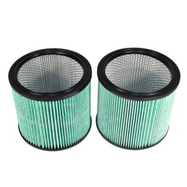 HQRP High Efficiency H14 HEPA Cartridge Filter 2-pack Replacement for Shop-vac 90350 90340 90304 9035033 90344, Fits most 4-16 Gallon Shop-Vac Wet/Dry Vacuums, Washable and Reusable, Green
