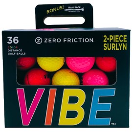Zero Friction Vibe Colored Golf Balls - 36 Pack
