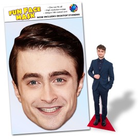 Party People 1 x Daniel Radcliffe - Ready To Wear Celebrity Face Mask Includes Freestanding 20cm Desktop Standee Card Cutout - Standee Daniel R