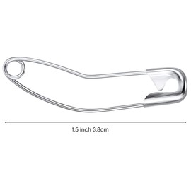 TSHD Paquete de 100 pines de seguridad curvados de 1.5 pulgadas, tamaño 2 para coser acolchados, pasadores de untar