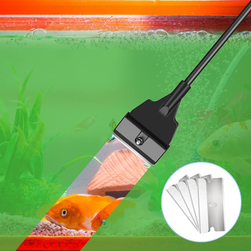 Aquarium Algae Scraper Cleaner Tool Kit with 5 Stainless Steel