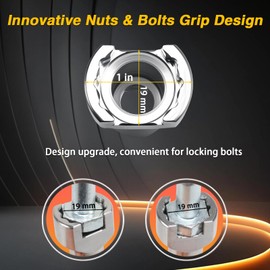 KPALAG Stainless Steel 3/4" Strut Channel Adapter, Nuts & Bolts Drill Bit Socket Wrench Tool for 19mm Bolt Head Compatible with 1-5/8" 2-7/16" Channels and Struts