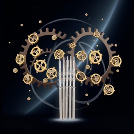 5Pcs Silver Movement Watch Steel Stem Crown Parts for NH35 NH36 NH38 NH39 Movement Stem Spare Parts Kits Watch Accessories and Repair Tools, Repair Tools and Kits