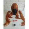 Caracterización Luna Peluca Asuka Langley Evangelion Cosplay Naranja Con Clips