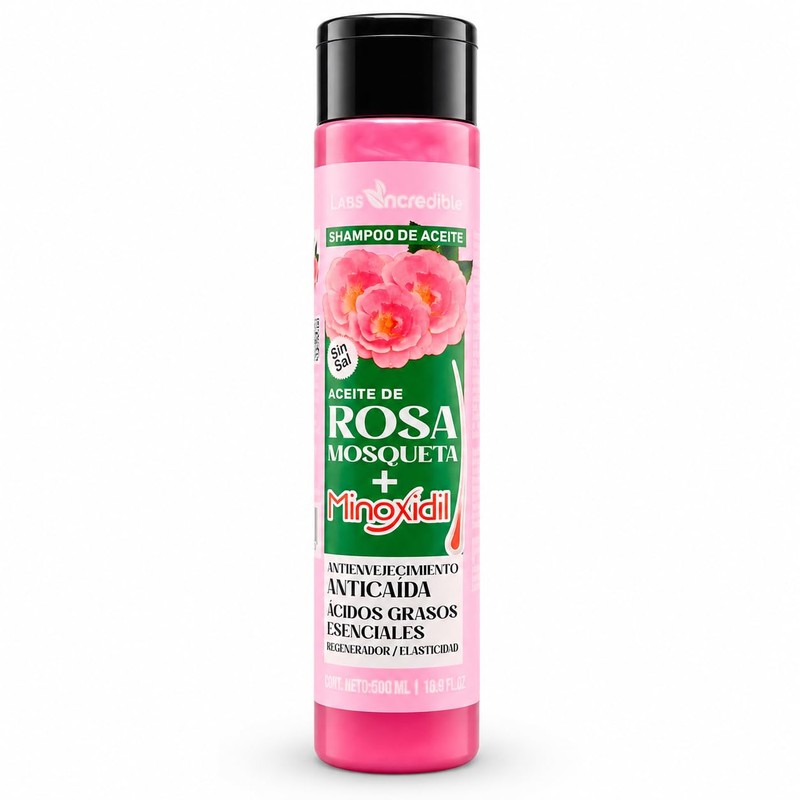 Shampoo de Aceite con Rosa Mosqueta, Suavidad, Anticaída, Regenerador, 500