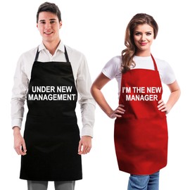 Funny Couple Aprons - Anniversary, Bridal Shower, Birthday, Wedding, Engagement Kitchen Gift Set for Him Her Girlfriend