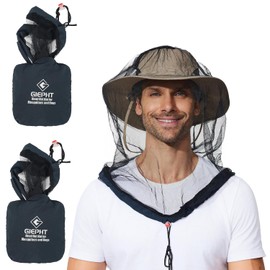 2 Pack Mosquito Head Net Mesh for Hiking & Outdoors,Bug Face Netting over Hat Adults Gnat Fly Insect Midge Protection