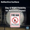 No Campfires Sign, 8x12 Reflective Aluminum Fire Ban No Open
