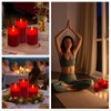 LEDHOLYT Rechargeable Flameless Candle, Flickering LED Pillar Glass Fake Candle