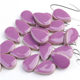 500g Raindrop Ceramic Mosaic Tiles for DIY Craft Home Decoration 1.2 x 1.9 cm DIY Mosaic Tile Kits for Craft Panels Flower Pots Vases Cups Mosaic Making Accessories Art Projects (Purple)
