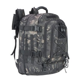 Greencity 3 Day Tactical Backpack Large Capacity Molle Bag Expandable Hiking Camping Hunting，Black Camo