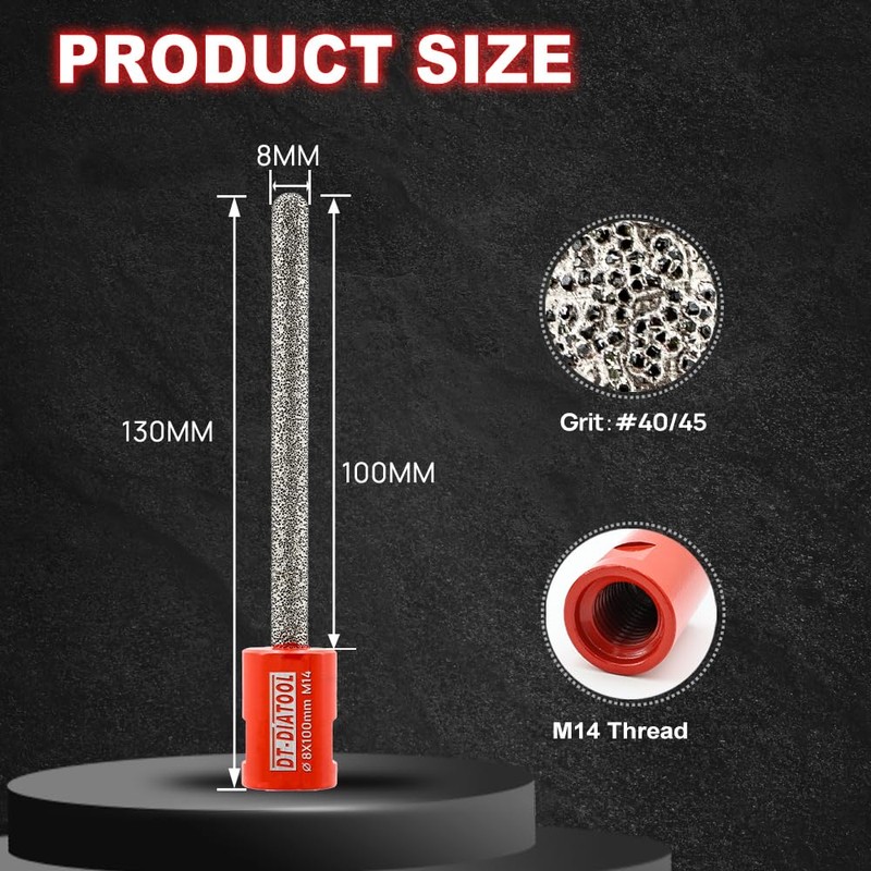 DT-DIATOOL Diamond Mortar Raking Bit for Brick Joints Stone Masonry