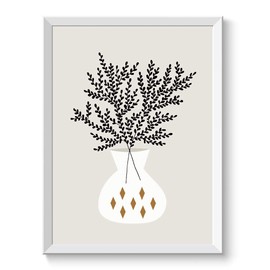 Poster, Art Poster, A4, A3, A2, Nordic Trees, Flowers, Plants, Fashionable, Interior, No Frame, Vase, A4 Size (Poster Only) 027A4