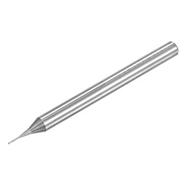 sourcing map Square Nose End Mill, 0.5mm Solid Carbide Long Reach CNC Router Bits 2 Flutes Milling Cutter with Extended Neck, 3mm Cutting Length 4mm Shank