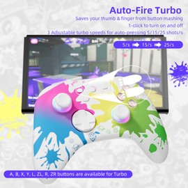 Mytrix Bluetooth Wireless Controller für Switch/Lite/OLED mit Optisch RGB-Joystick, Kompatibel mit Switch/PC/Android/Ios/Steam/Steam Deck Multi-Plattform, mit Makro/Aufwachen/Turbo/Vibration